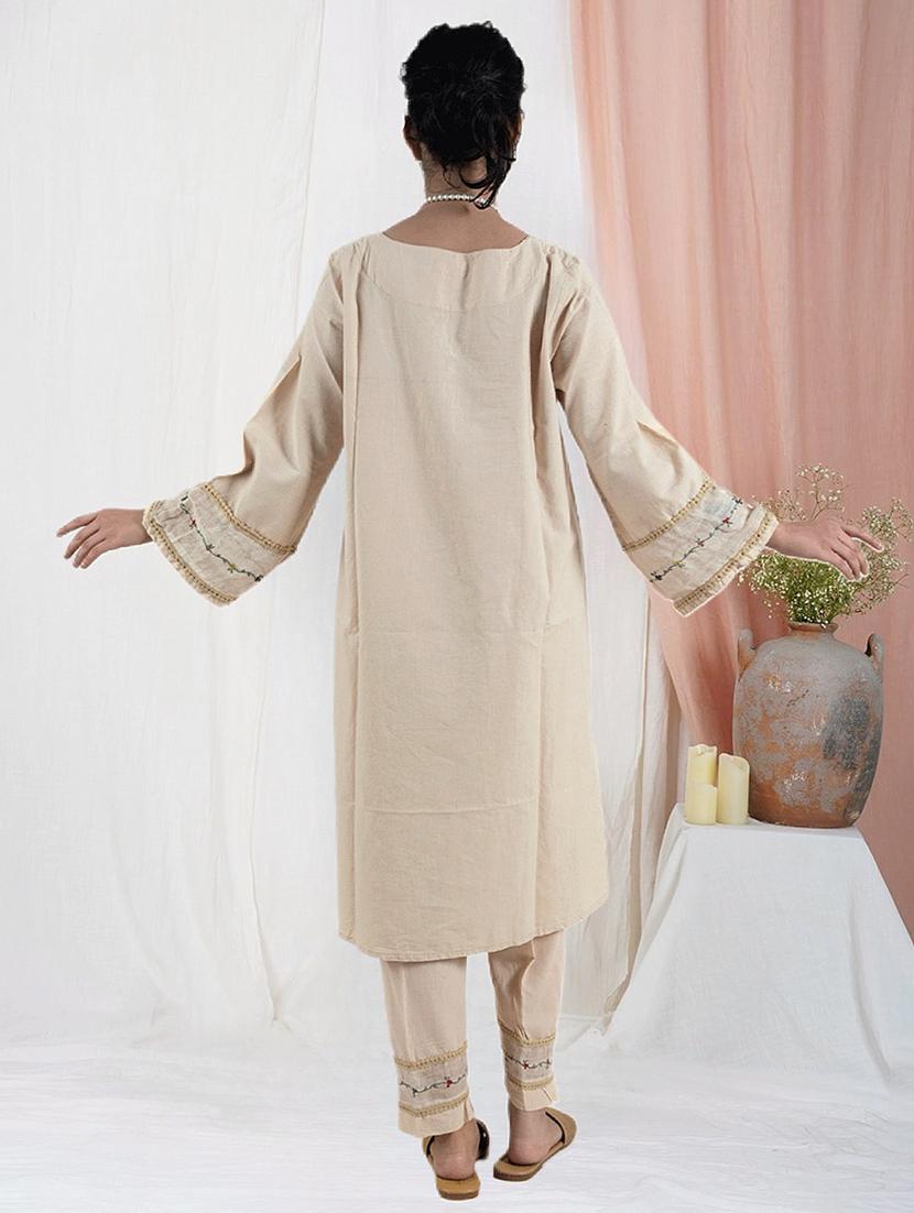 women three quarter sleeve kurta pant with dupatta set - 21975171 - Standard Image - 3