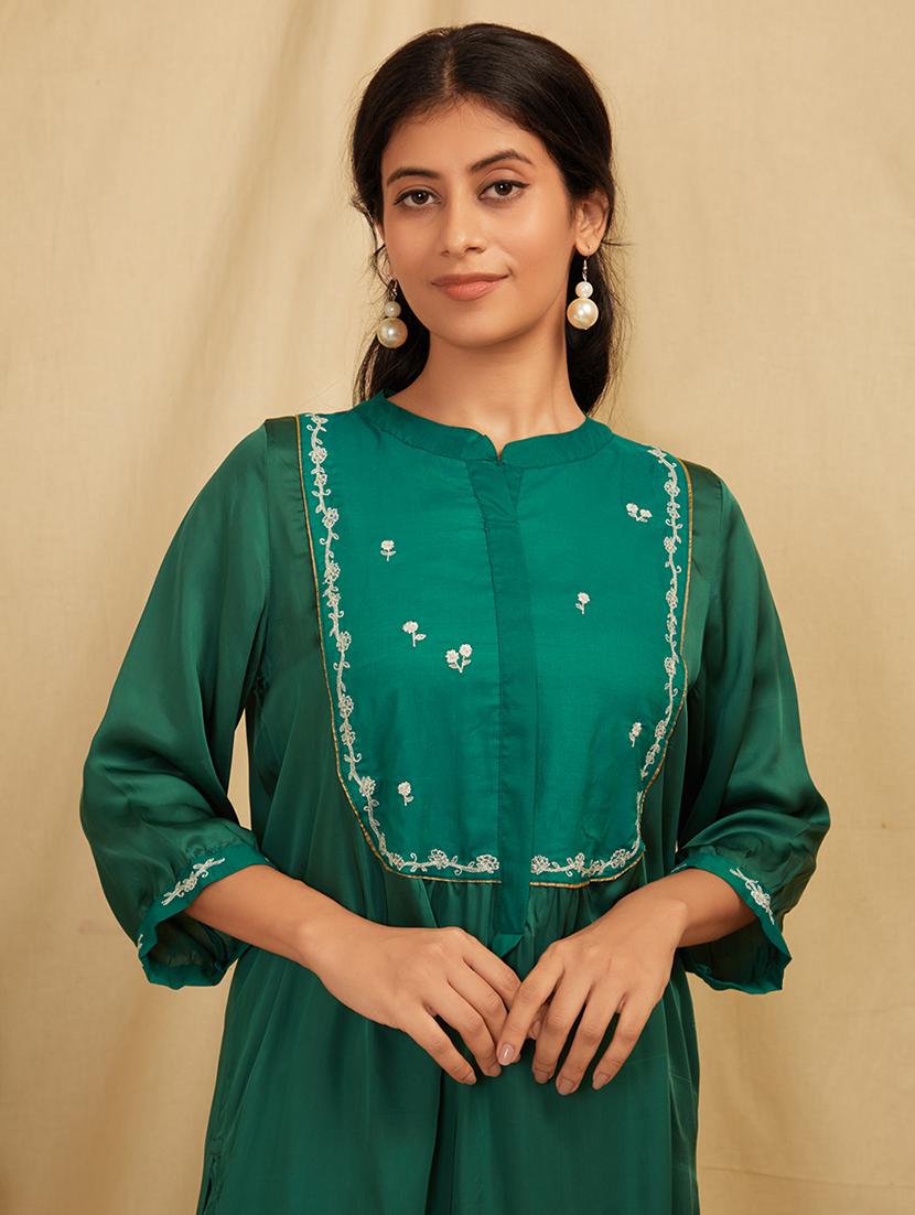 women three quarter sleeve kurta pant with dupatta set - 21975182 - Standard Image - 5