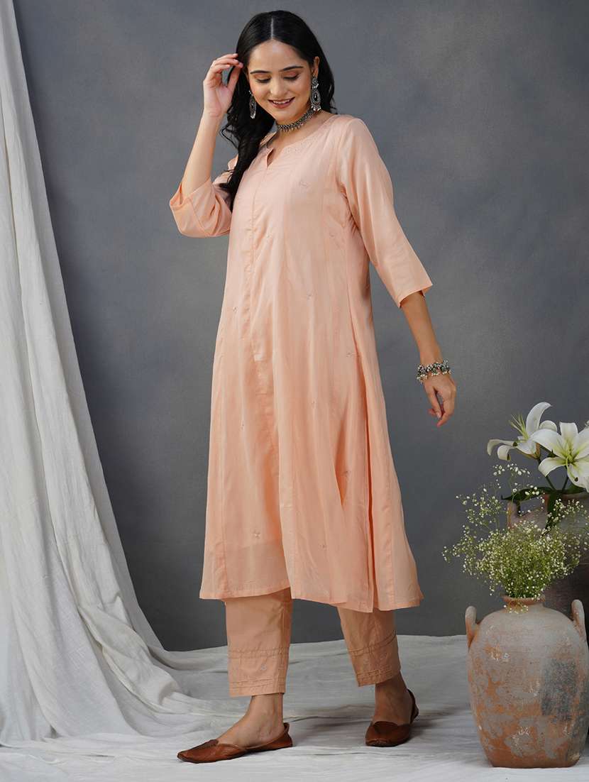 women three quarter sleeve kurta pant with dupatta set - 21975186 -  Standard Image - 3