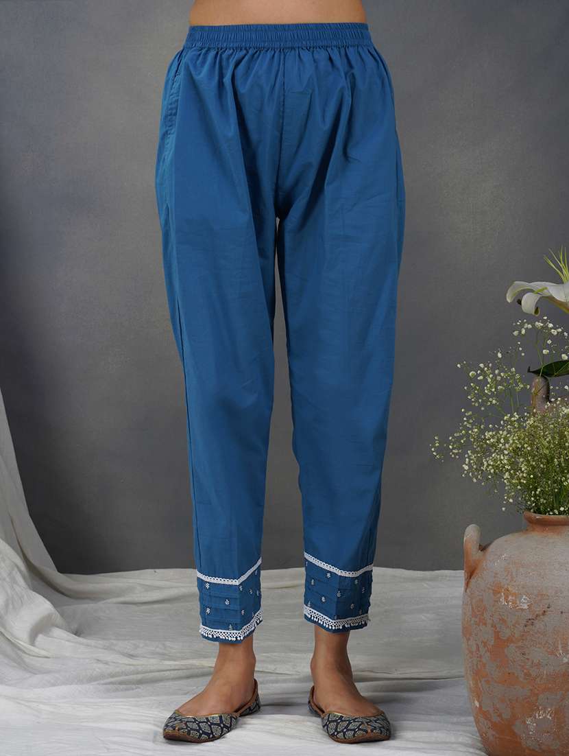 women three quarter sleeve anarkali kurta pant with dupatta set - 21975188 -  Standard Image - 5