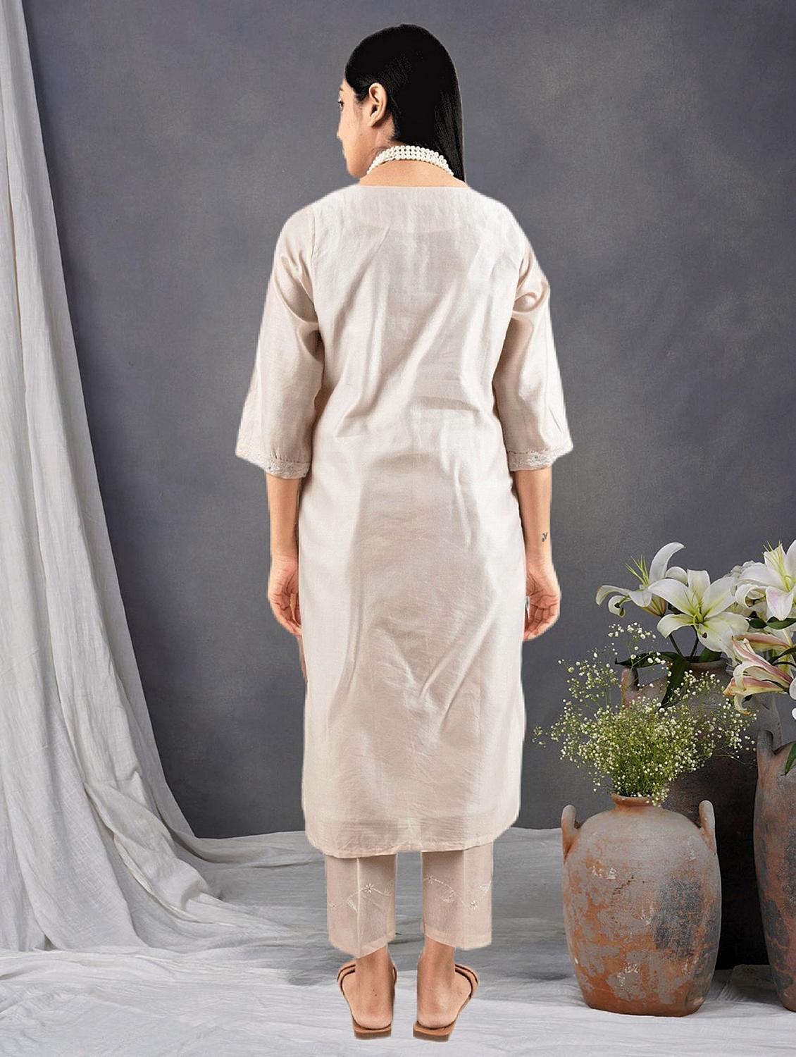 women three quarter sleeve kurta pant with dupatta set - 21975193 - Standard Image - 3