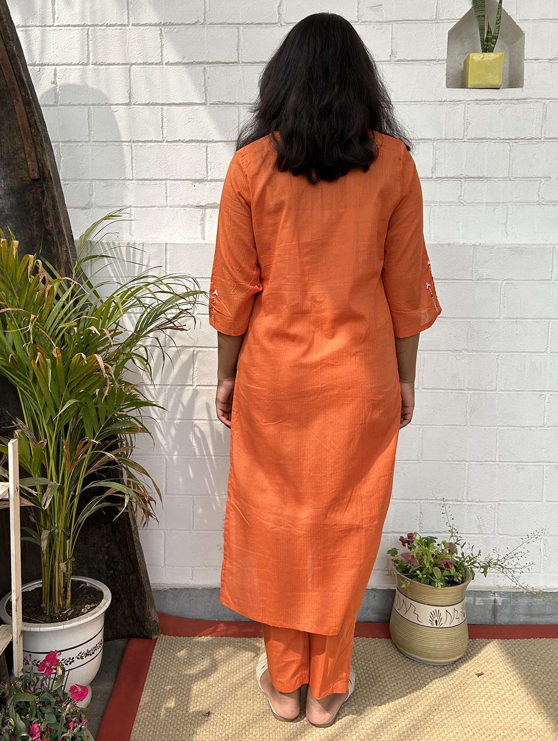 women three quarter sleeve kurta pant with dupatta set - 21975195 -  Standard Image - 3