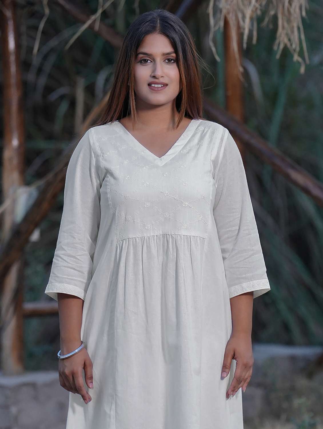 women three quarter sleeve kurta pant with dupatta set - 21975201 -  Standard Image - 5