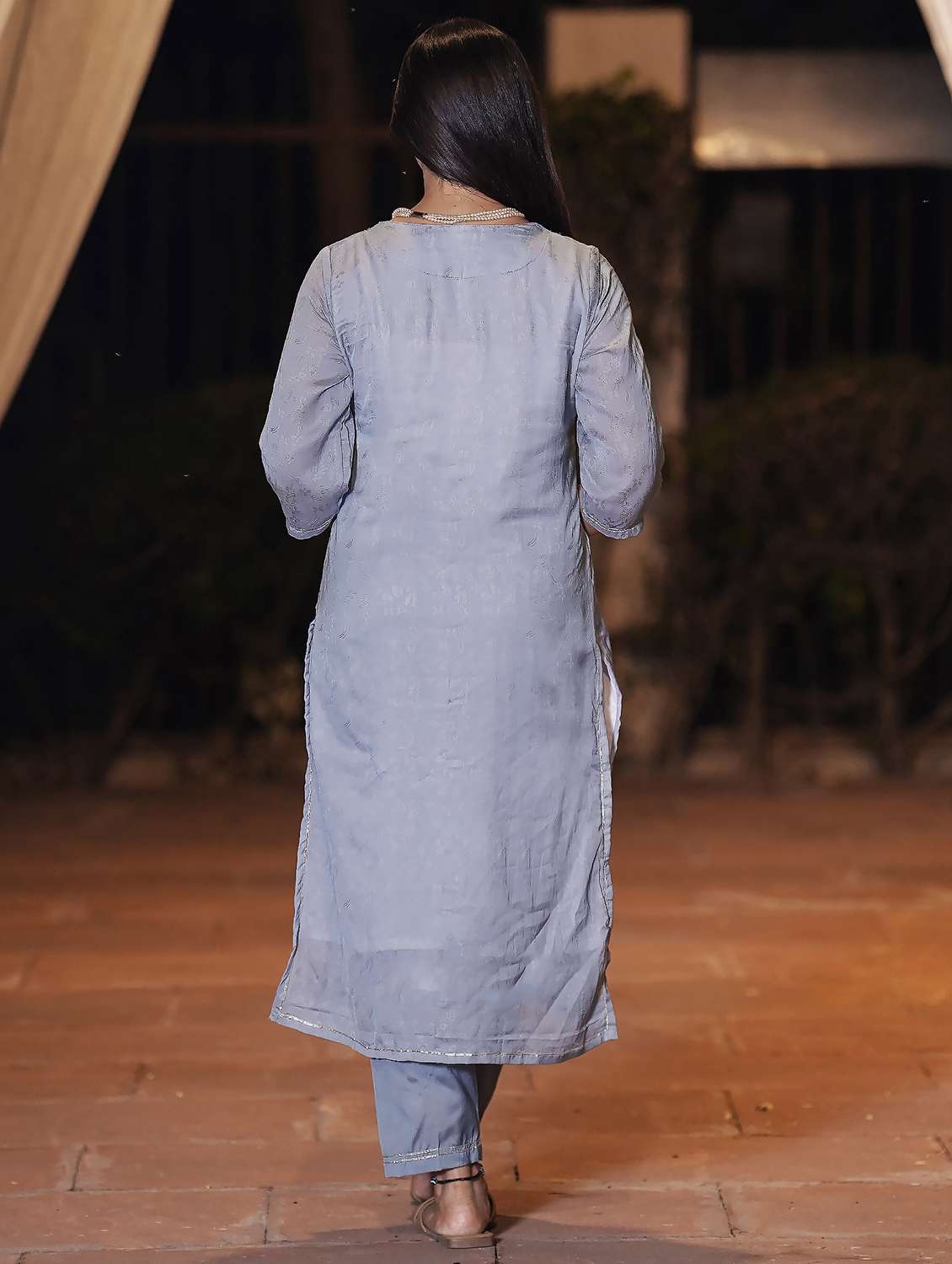 women three quarter sleeve kurta pant with dupatta set - 21975204 -  Standard Image - 3