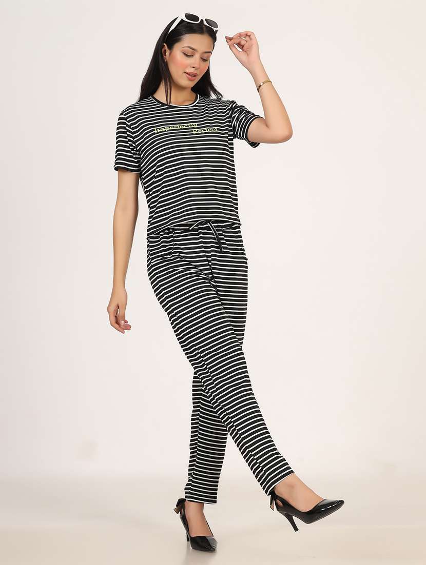women striped t-shirt and trouser co-ord set - 21975215 -  Standard Image - 5