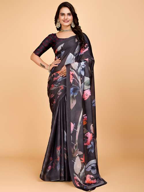women floral printed saree with blouse - 21975247 - Standard Image - 0