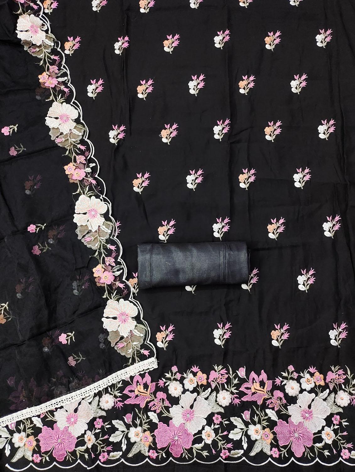 women floral embroidered unstitched suit set - 21975283 - Standard Image - 3