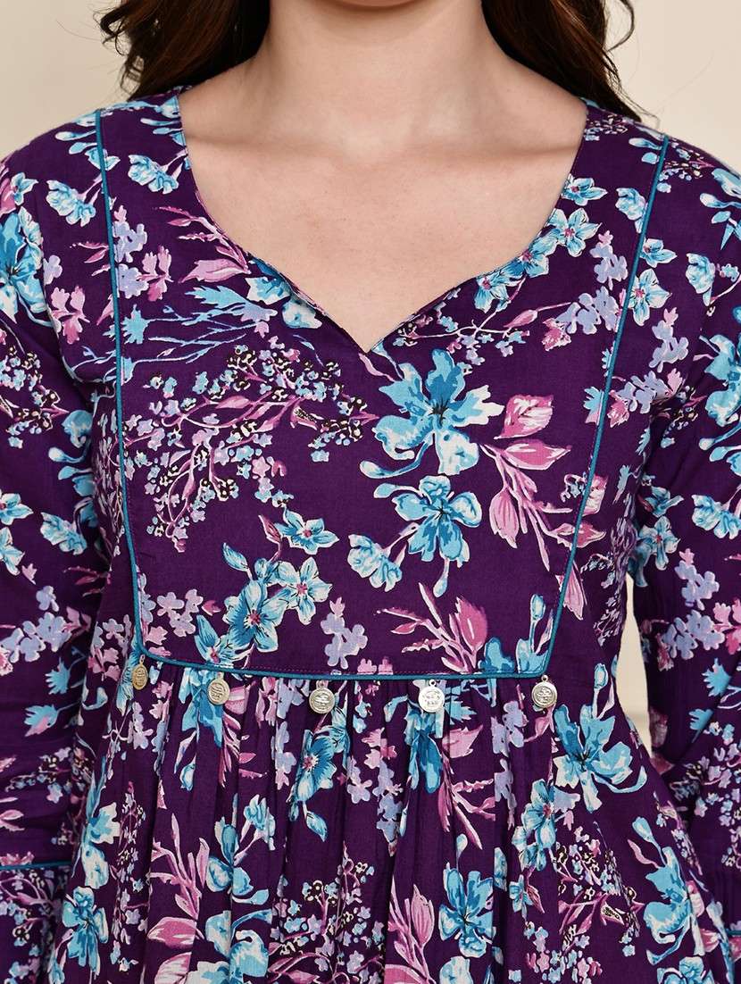 women three quarter sleeve peplum ethnic top - 21975294 -  Standard Image - 5