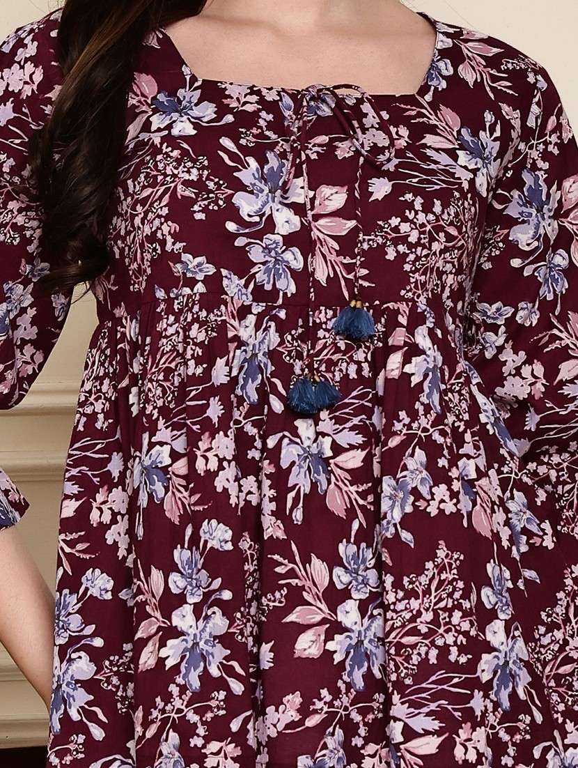 women three quarter sleeve peplum ethnic top - 21975295 -  Standard Image - 5