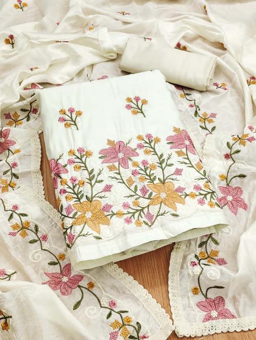 women floral embroidered unstitched suit set - 21975298 - Standard Image - 0