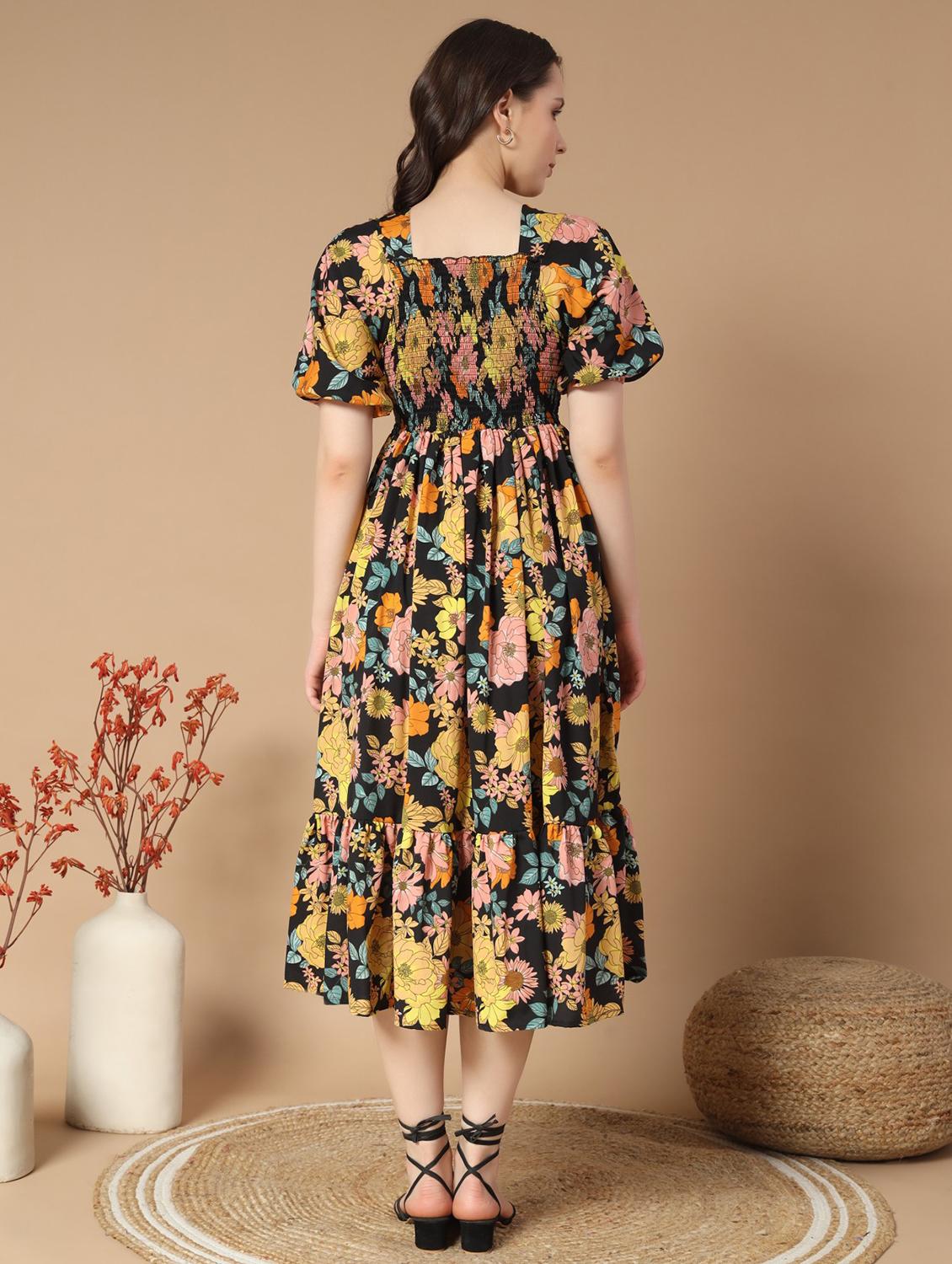 women floralprint puff sleeve tiered dress - 21975415 - Standard Image - 3