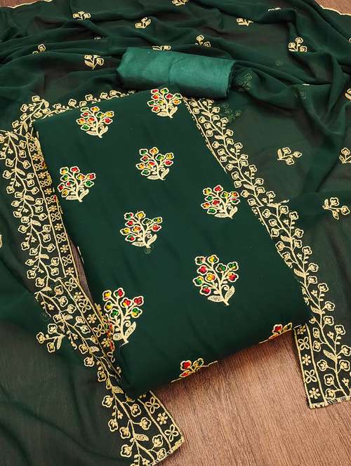 women solid with work embroidered unstitched suit set - 21975470 -  Standard Image - 0