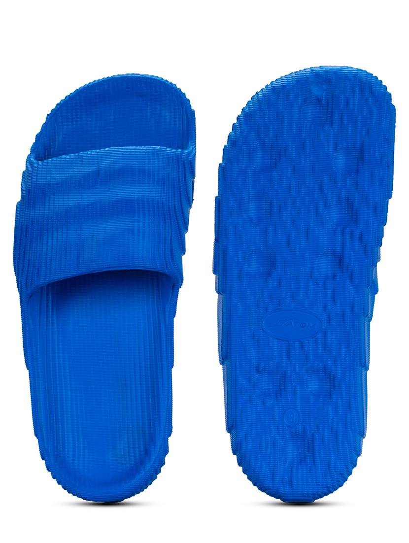 men blue slip on slider - 21975476 - Standard Image - 5