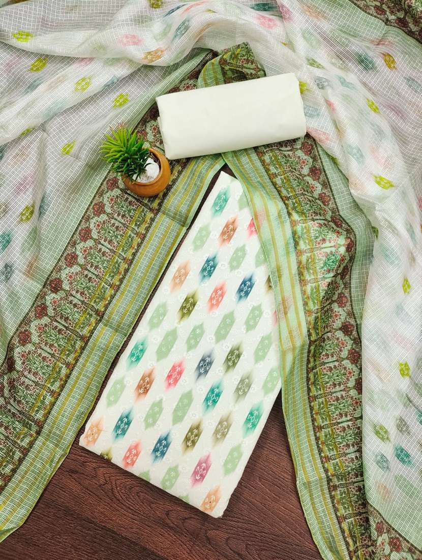 women printed unstitched suit set