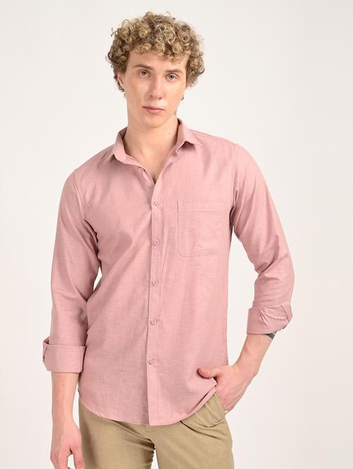 men solid long sleeve regular fit casual shirt - 21975521 -  Standard Image - 0