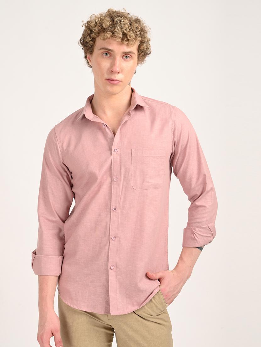 men solid long sleeve regular fit casual shirt - 21975521 -  Zoom Image - 0