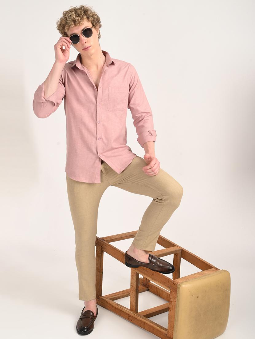 men solid long sleeve regular fit casual shirt - 21975521 - Standard Image - 3