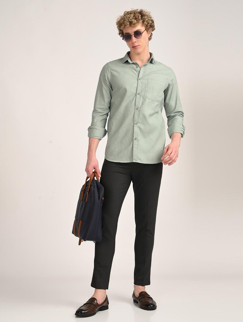 men solid long sleeve regular fit casual shirt - 21975524 - Standard Image - 3