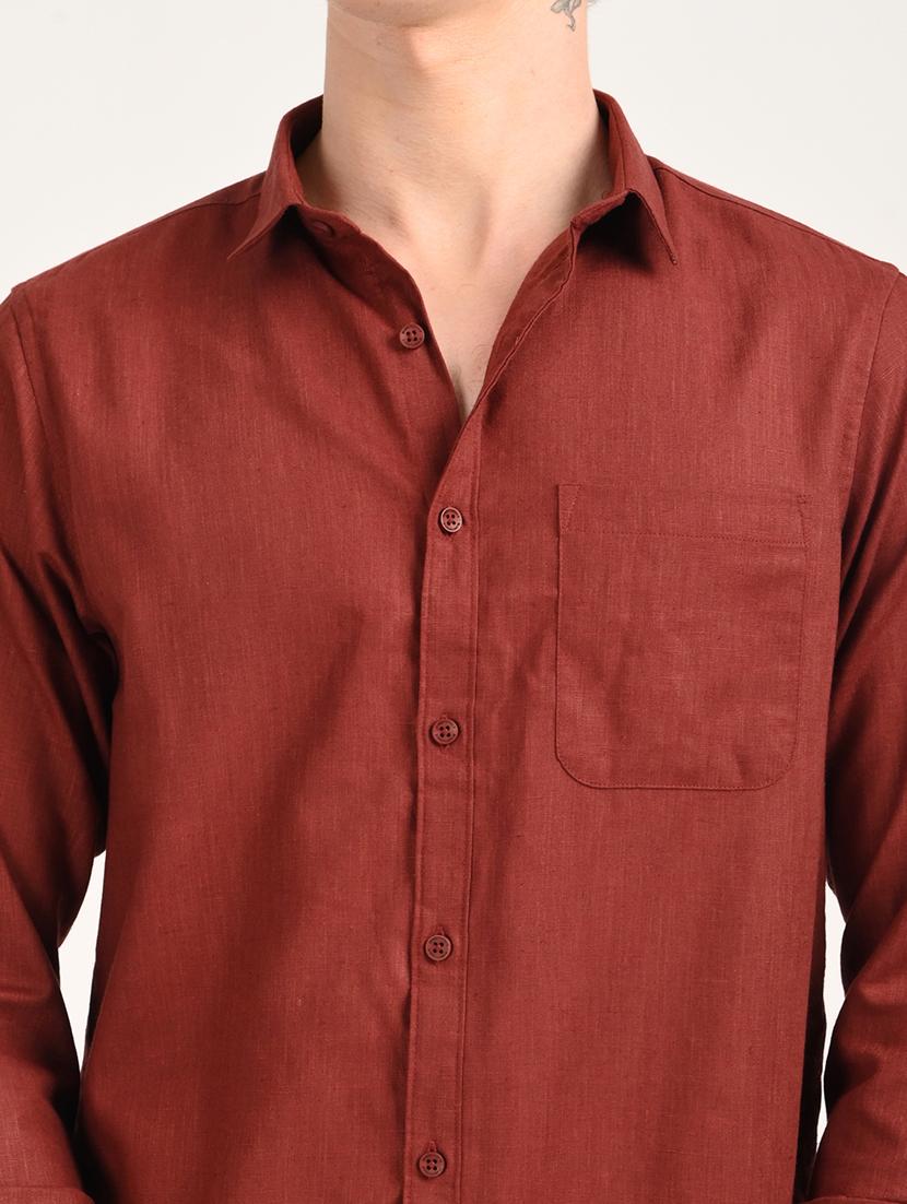 men solid long sleeve regular fit casual shirt - 21975526 - Standard Image - 3