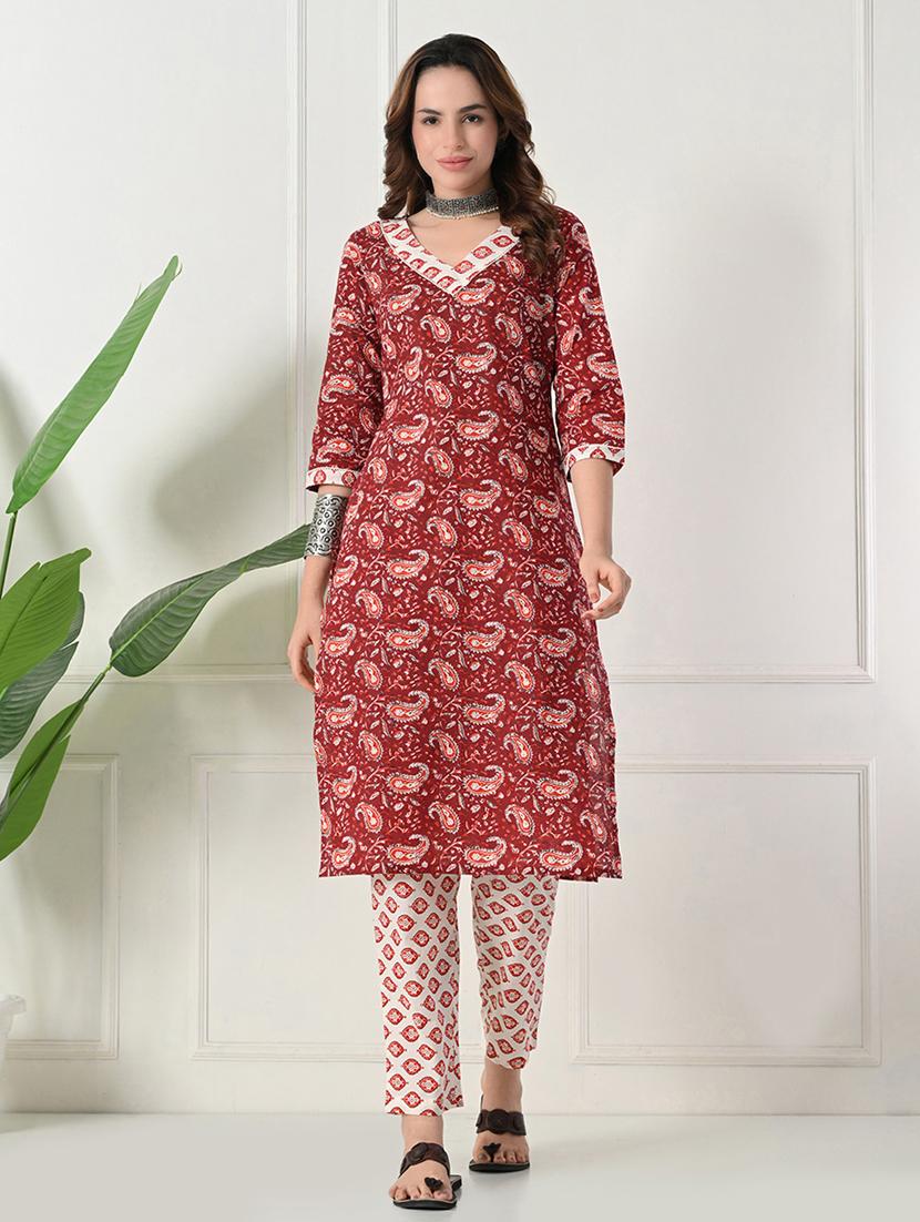 women three quarter sleeve kurta pant with dupatta set - 21975591 - Standard Image - 3