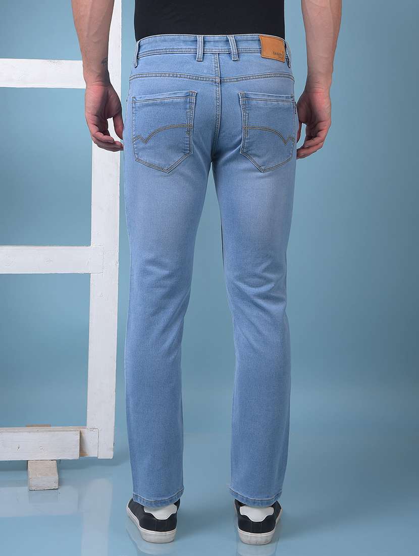 men washed low rise full length slim fit jeans - 21975640 - Standard Image - 3
