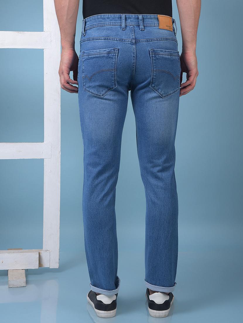 men washed low rise full length slim fit jeans - 21975641 - Standard Image - 3