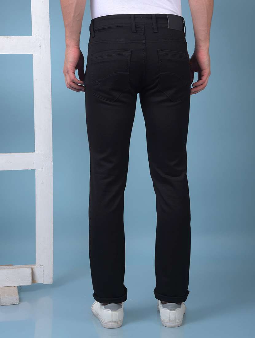 men plain low rise full length slim fit jeans - 21975642 - Standard Image - 3