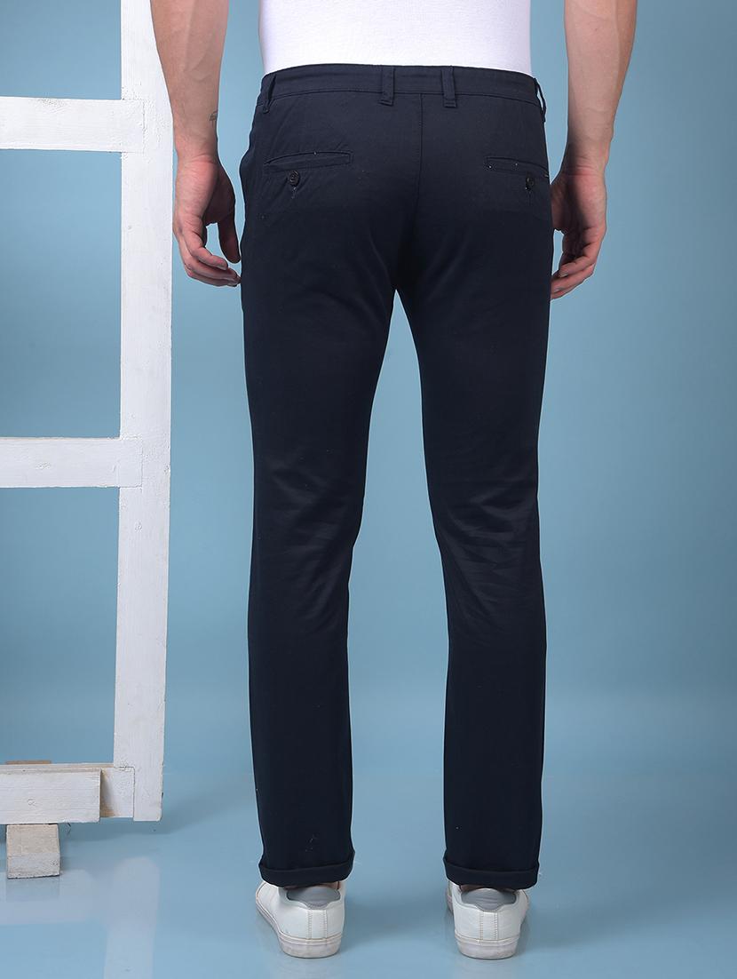 men solid mid rise flat front casual chinos - 21975654 - Standard Image - 3
