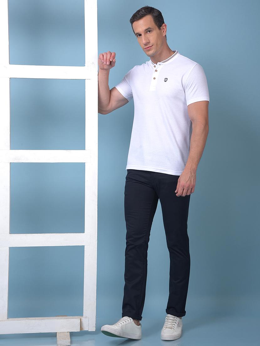 men solid mid rise flat front casual chinos - 21975654 - Standard Image - 5