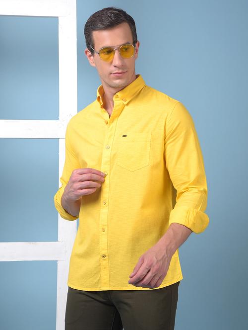 men solid long sleeve slim fit casual shirt - 21975657 -  Standard Image - 0