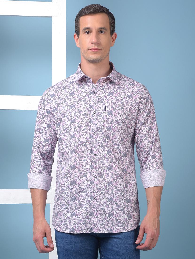 men printed long sleeve slim fit casual shirt - 21975659 - Standard Image - 3