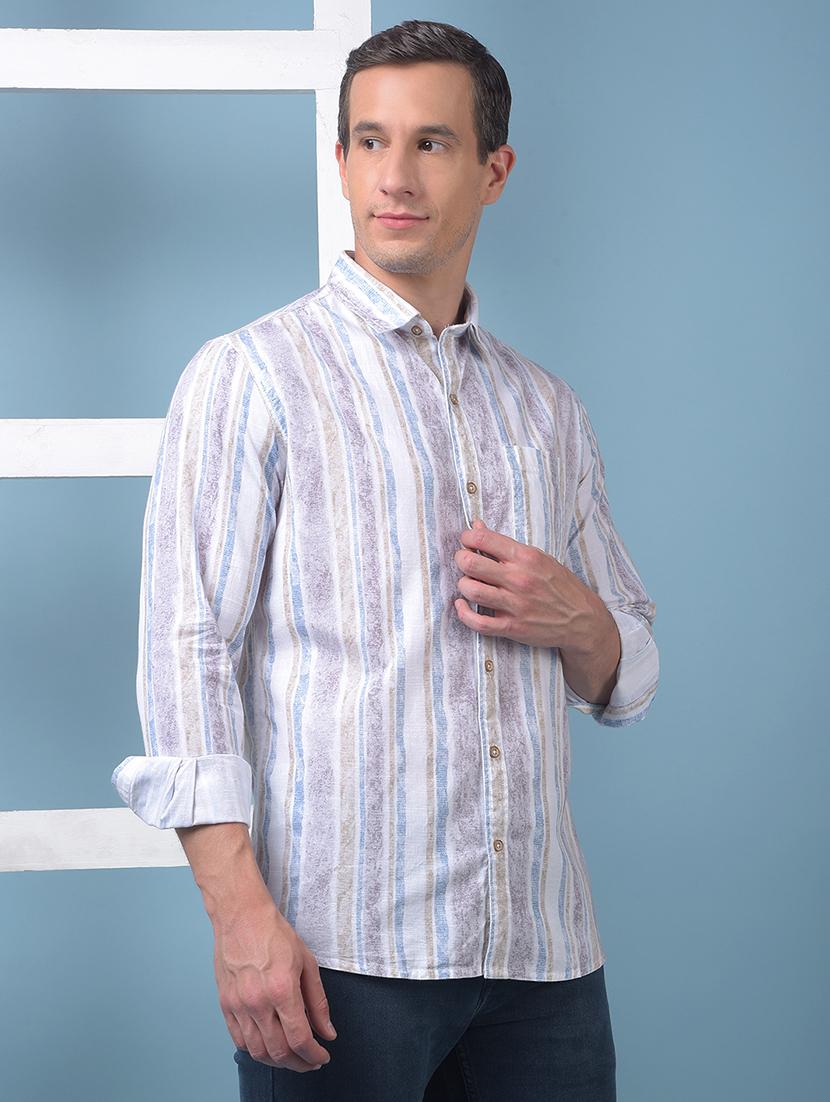 men printed long sleeve slim fit casual shirt - 21975661 - Standard Image - 3