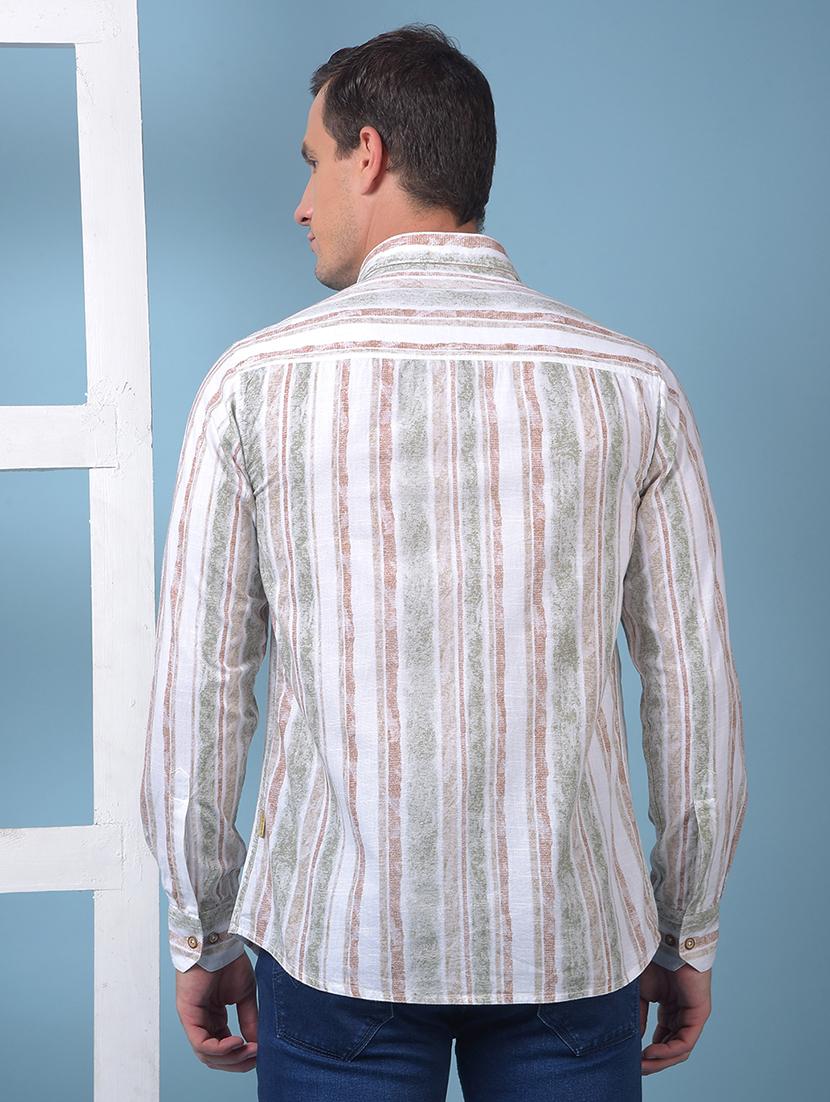 men printed long sleeve slim fit casual shirt - 21975662 - Standard Image - 3