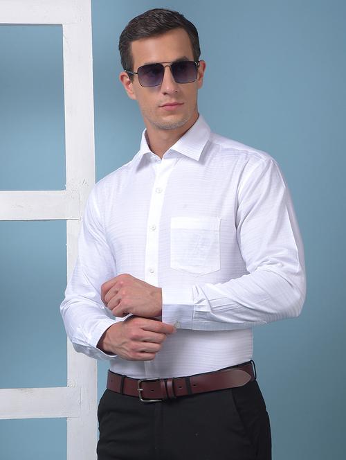 men solid long sleeve slim fit formal shirt - 21975663 -  Standard Image - 0