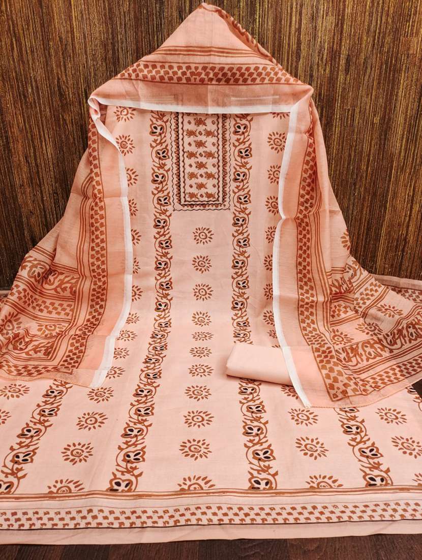 women printed embroidered unstitched suit set