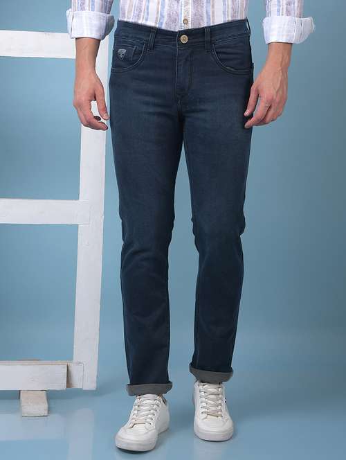 men washed low rise full length slim fit jeans - 21975691 - Standard Image - 0