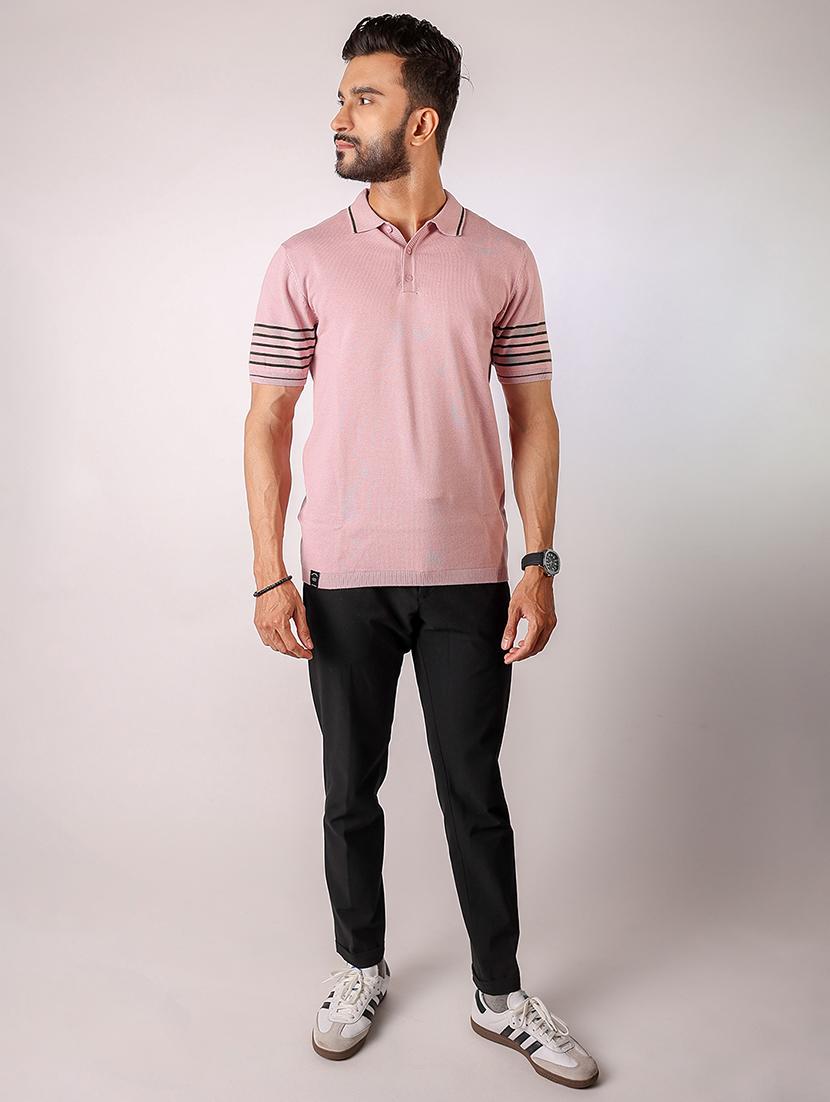 men striped short sleeve regular fit polo t-shirt - 21975722 - Standard Image - 3