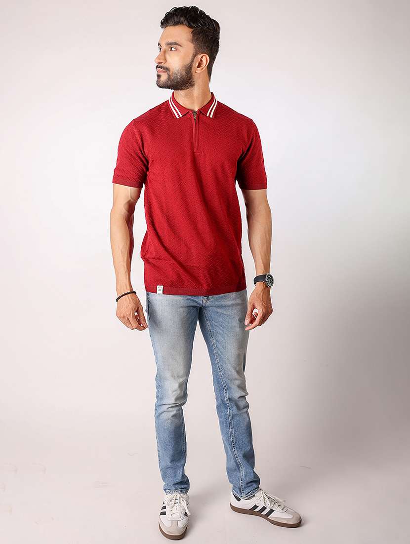 men self design short sleeve regular fit polo t-shirt - 21975723 - Standard Image - 3