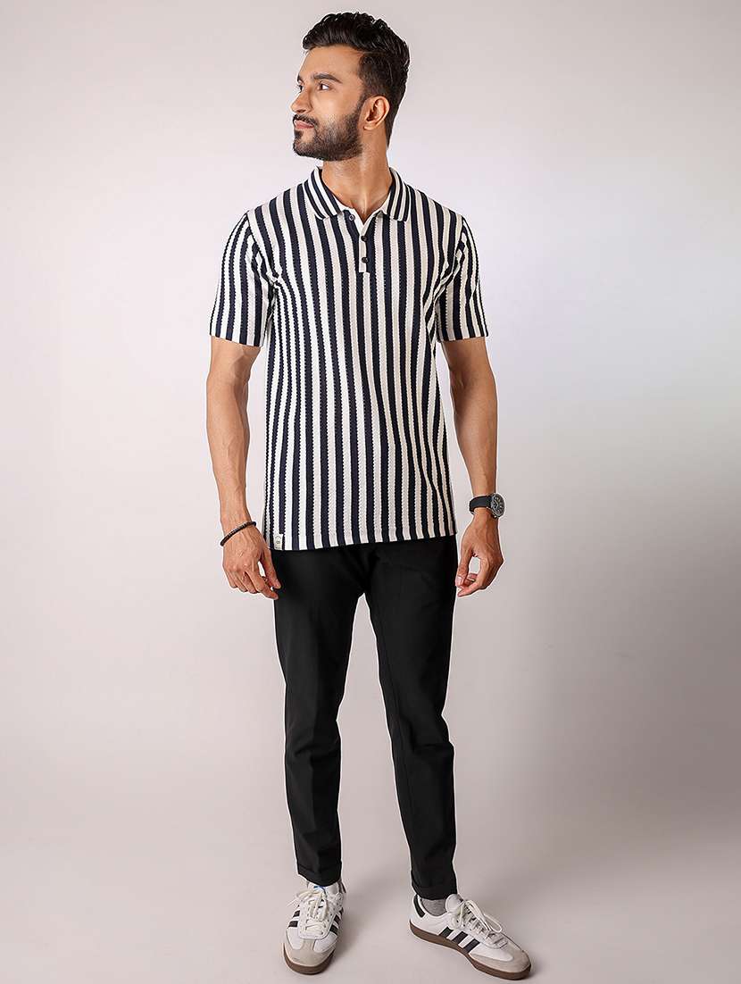 men striped short sleeve regular fit polo t-shirt - 21975725 - Standard Image - 3