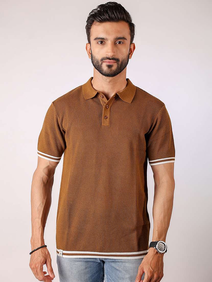 men solid short sleeve regular fit polo t-shirt