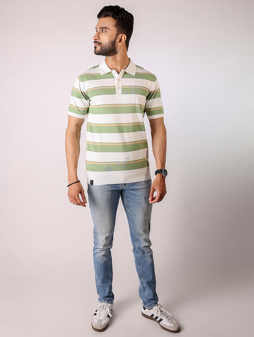 men striped short sleeve regular fit polo t-shirt - 21975729 - Standard Image - 3