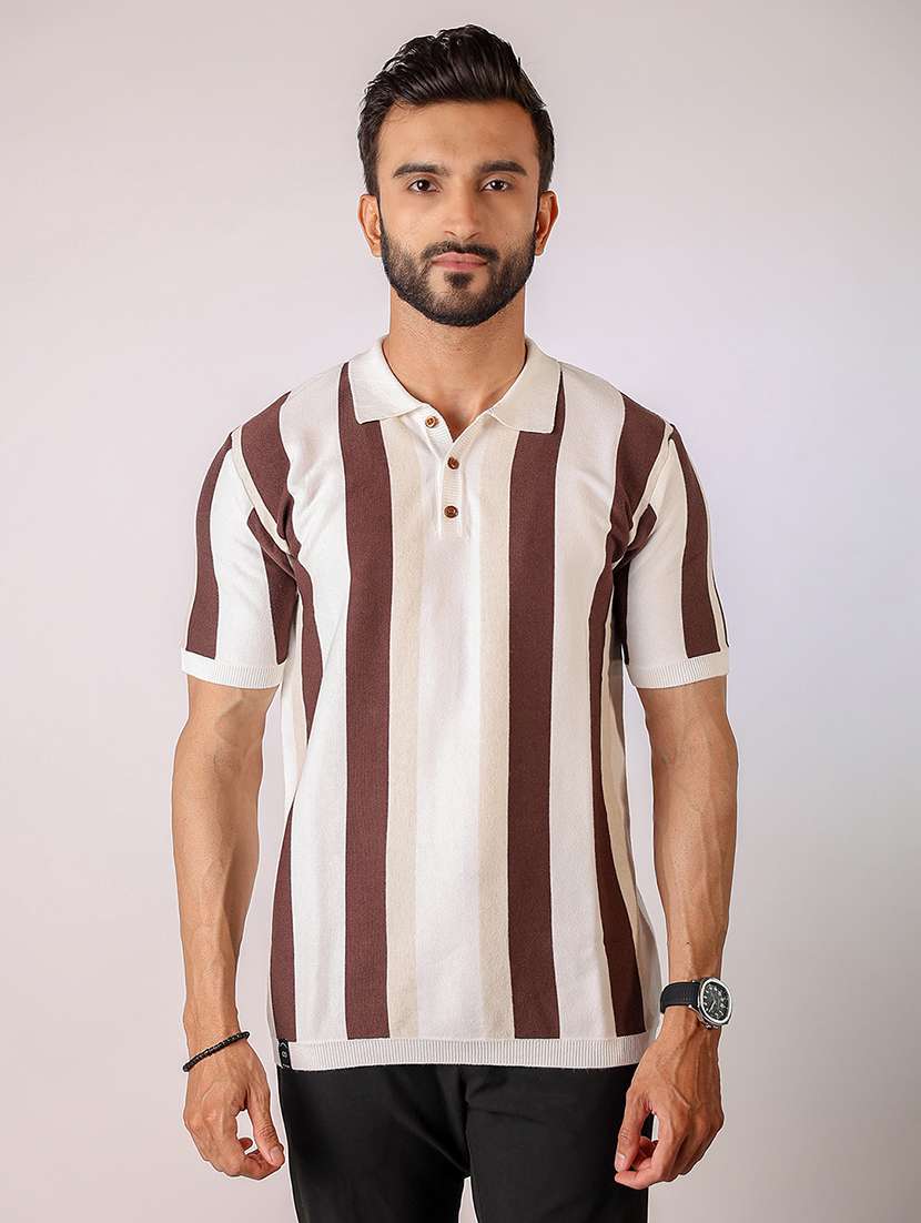 men striped short sleeve regular fit polo t-shirt - 21975732 -  Zoom Image - 0