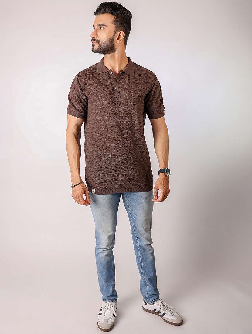 brown cotton plain tshirt - 21975733 - Standard Image - 3