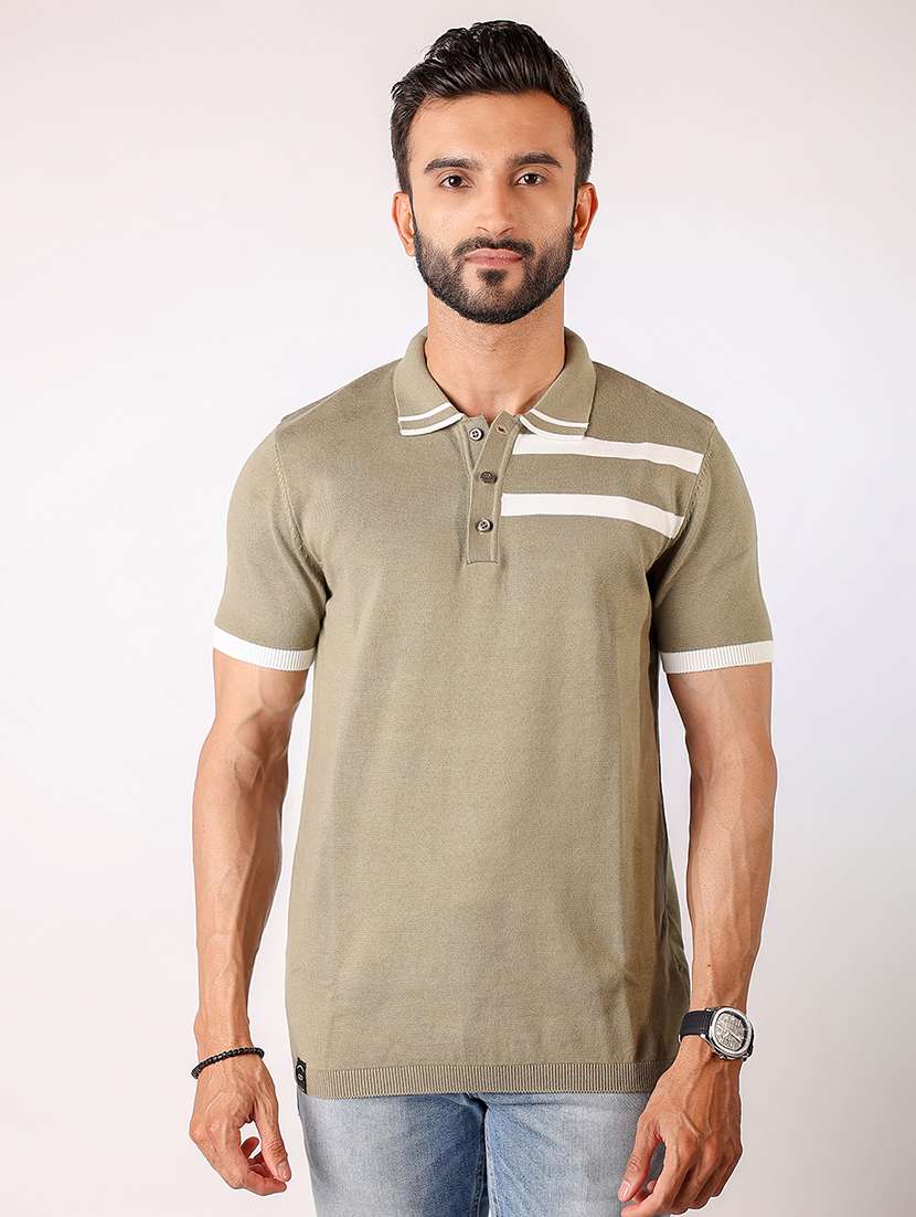 men tapered short sleeve polo t-shirt