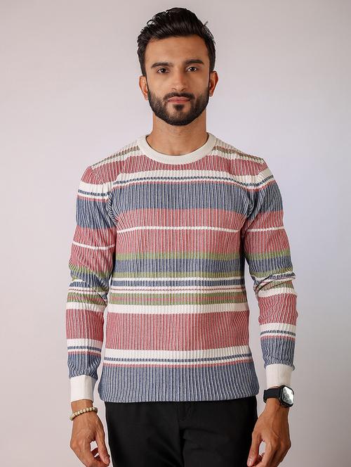 men striped long sleeve regular fit t-shirt - 21975750 - Standard Image - 0