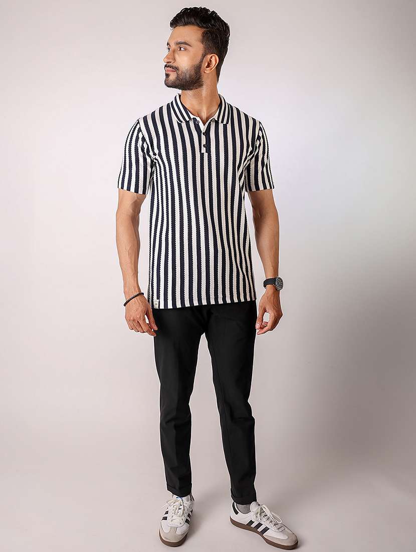 men striped short sleeve regular fit polo t-shirt - 21975754 -  Standard Image - 3
