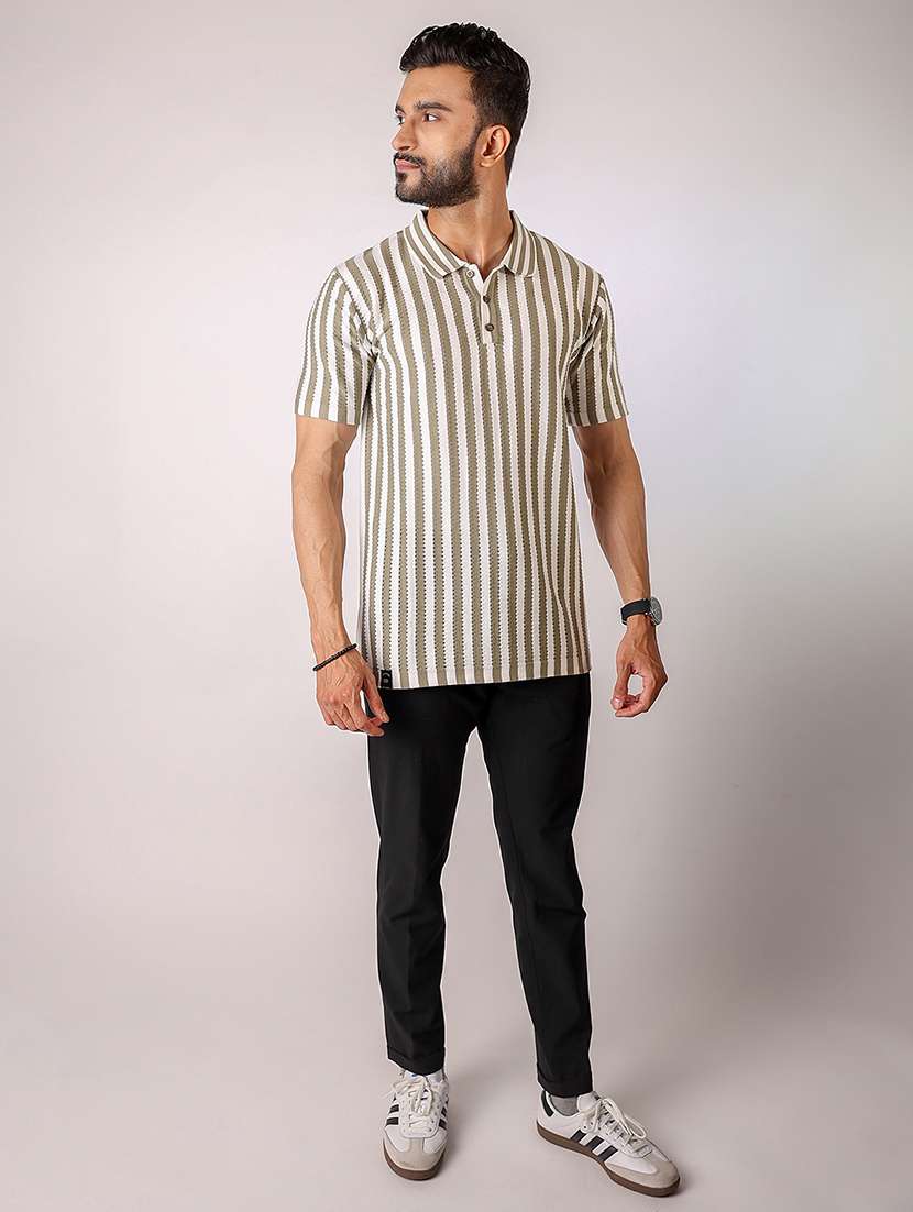 men striped short sleeve regular fit polo t-shirt - 21975755 -  Standard Image - 3