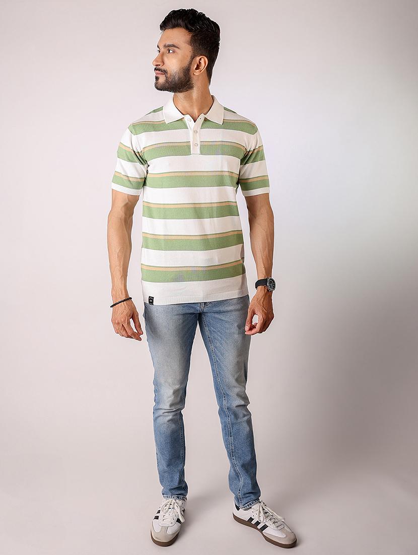 men striped short sleeve regular fit polo t-shirt - 21975758 - Standard Image - 3