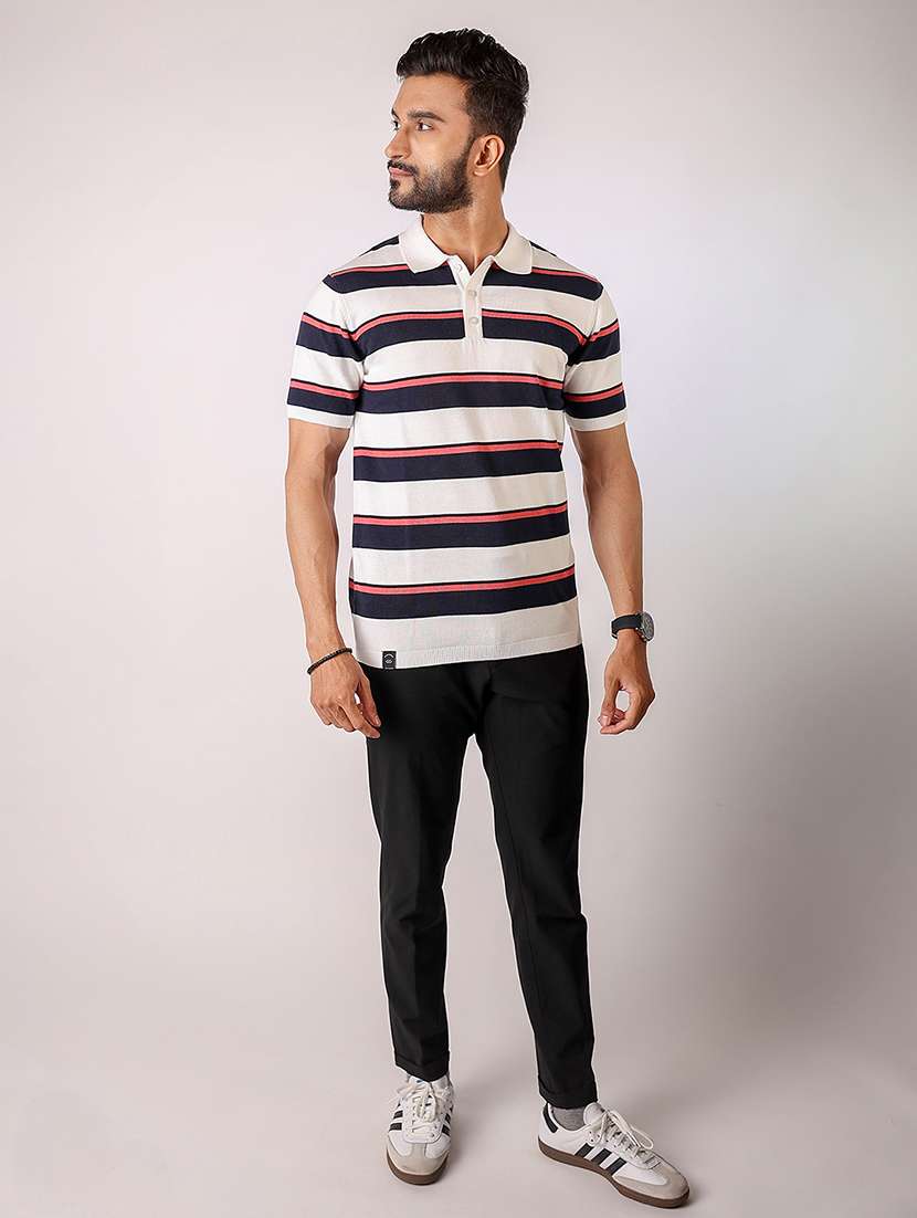 men striped short sleeve regular fit polo t-shirt - 21975759 -  Standard Image - 3