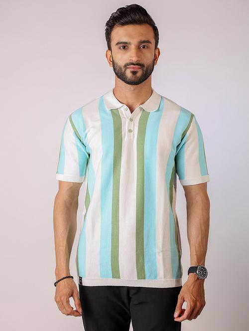men striped short sleeve regular fit polo t-shirt - 21975760 - Standard Image - 0